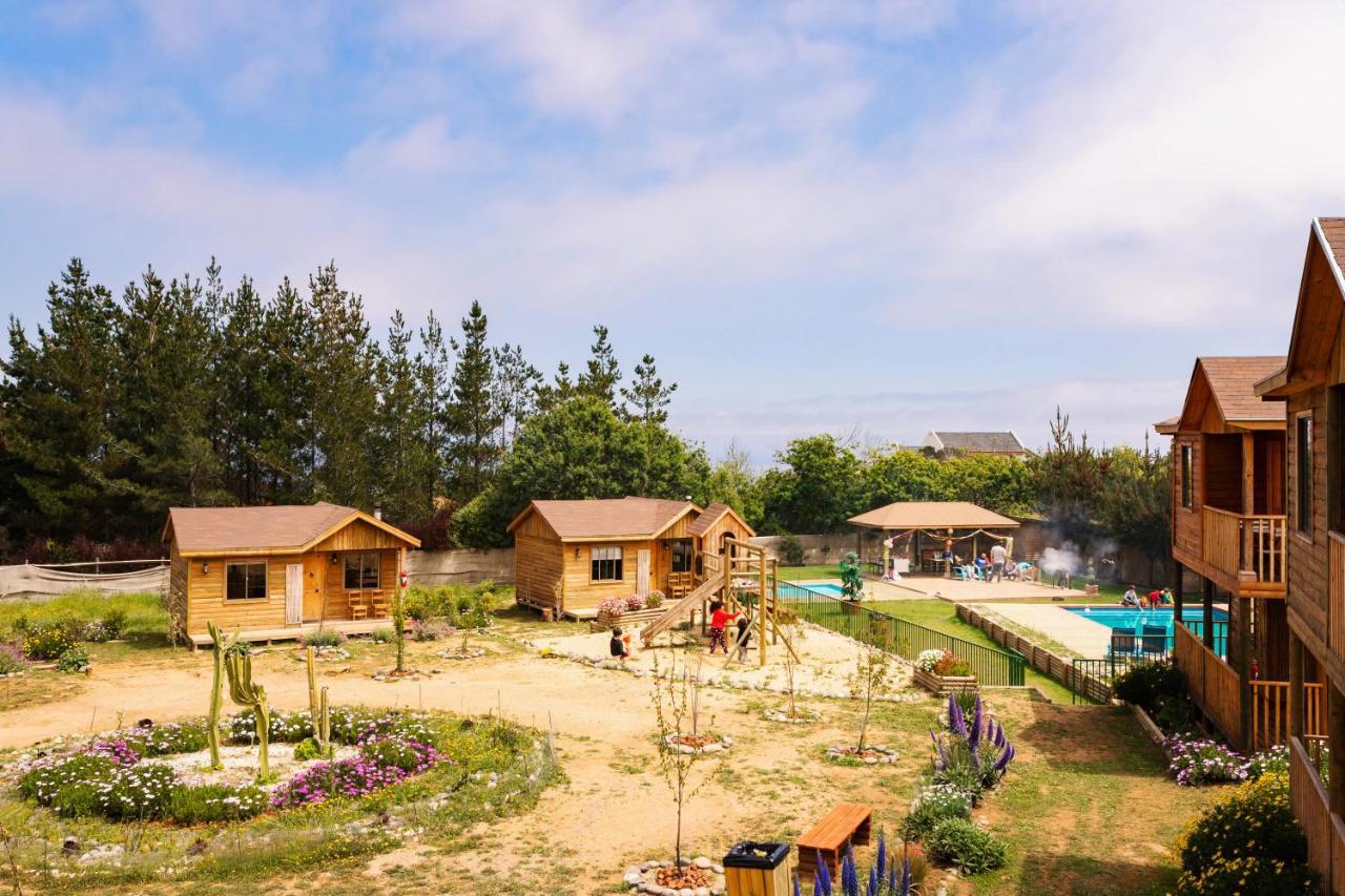 Cabana En Tunquen Con Parrilla, Fogon, Piscina Y Bosque Eksteriør billede