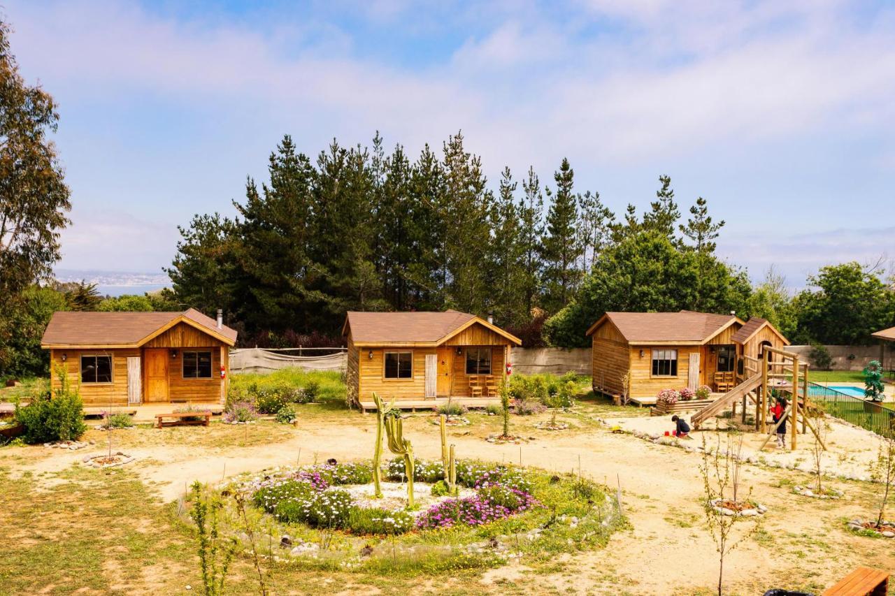Cabana En Tunquen Con Parrilla, Fogon, Piscina Y Bosque Eksteriør billede